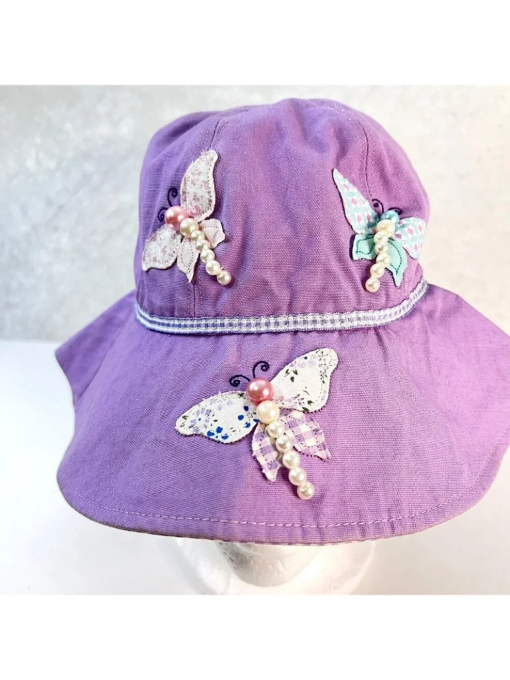 WALLAROO KIDS LIDS Bucket Hat Sophia Sun Beach Girls Kids Purple Butterflies